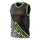 Custom Unisex Black & White Pattern Basketball Jersey BS0000520102