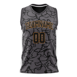 Custom Unisex Black & Gray Pattern Basketball Jersey BS0000520103