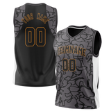 Custom Unisex Black & Gray Pattern Basketball Jersey