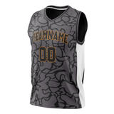 Custom Unisex Black & Gray Pattern Basketball Jersey BS0000520103