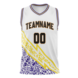 Custom Unisex Black & Light Purple Pattern Basketball Jersey BS0000520124