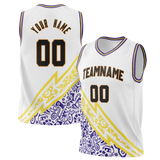 Custom Unisex Black & Light Purple Pattern Basketball Jersey