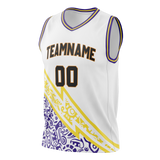 Custom Unisex Black & Light Purple Pattern Basketball Jersey BS0000520124