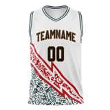 Custom Unisex White & Black Pattern Basketball Jersey BS0000520201