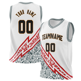 Custom Unisex White & Black Pattern Basketball Jersey