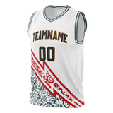 Custom Unisex White & Black Pattern Basketball Jersey BS0000520201