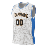 Custom Unisex White & Camo Pattern Basketball Jersey BS0000520206