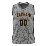 Custom Unisex Silver & Camo Pattern Basketball Jersey BS0000520406