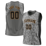 Custom Unisex Silver & Camo Pattern Basketball Jersey