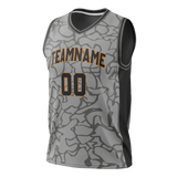 Custom Unisex Silver & Camo Pattern Basketball Jersey BS0000520406