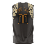 Custom Unisex Cream & Black Pattern Basketball Jersey BS0000520501