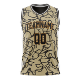 Custom Unisex Cream & Black Pattern Basketball Jersey BS0000520501