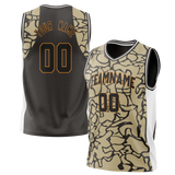 Custom Unisex Cream & Black Pattern Basketball Jersey