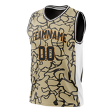 Custom Unisex Cream & Black Pattern Basketball Jersey BS0000520501