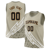 Custom Unisex Cream & White Pattern Basketball Jersey