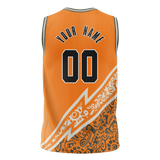 Custom Unisex Light Orange & Black Pattern Basketball Jersey BS0000521101