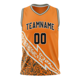 Custom Unisex Light Orange & Black Pattern Basketball Jersey BS0000521101