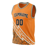 Custom Unisex Light Orange & Black Pattern Basketball Jersey BS0000521101