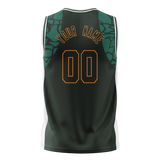 Custom Unisex Green & Kelly Green Pattern Basketball Jersey BS0000521415