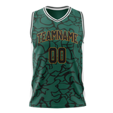 Custom Unisex Green & Kelly Green Pattern Basketball Jersey BS0000521415