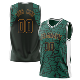 Custom Unisex Green & Kelly Green Pattern Basketball Jersey