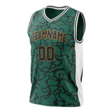 Custom Unisex Green & Kelly Green Pattern Basketball Jersey BS0000521415