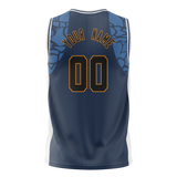 Custom Unisex Blue & Black Pattern Basketball Jersey BS0000522001