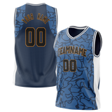 Custom Unisex Blue & Black Pattern Basketball Jersey