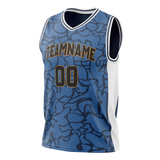 Custom Unisex Blue & Black Pattern Basketball Jersey BS0000522001