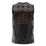 Custom Unisex Black & White Pattern Basketball Jersey BS0000530102