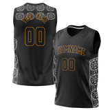 Custom Unisex Black & White Pattern Basketball Jersey BS0000530102