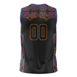 Custom Unisex Black & Maroon Pattern Basketball Jersey BS0000530108