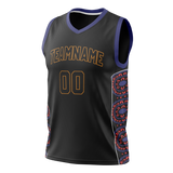 Custom Unisex Black & Maroon Pattern Basketball Jersey BS0000530108