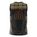 Custom Unisex Black & Yellow Pattern Basketball Jersey BS0000530112