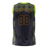 Custom Unisex Black & Kelly Green Pattern Basketball Jersey BS0000530115