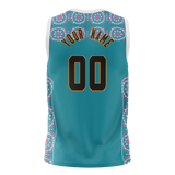 Custom Unisex Light Blue & Pink Pattern Basketball Jersey BS0000532125