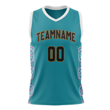 Custom Unisex Light Blue & Pink Pattern Basketball Jersey BS0000532125