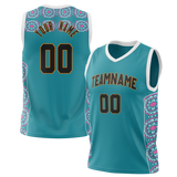 Custom Unisex Light Blue & Pink Pattern Basketball Jersey