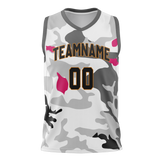 Custom Unisex Black & Gray Pattern Basketball Jersey BS0000540103