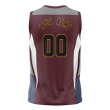 Custom Unisex Brown & White Pattern Basketball Jersey BS0000550702