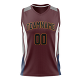 Custom Unisex Brown & White Pattern Basketball Jersey BS0000550702