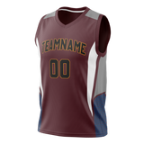 Custom Unisex Brown & White Pattern Basketball Jersey BS0000550702