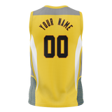 Custom Unisex Yellow & Gray Pattern Basketball Jersey BS0000551203