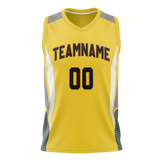 Custom Unisex Yellow & Gray Pattern Basketball Jersey BS0000551203