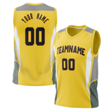 Custom Unisex Yellow & Gray Pattern Basketball Jersey