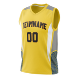 Custom Unisex Yellow & Gray Pattern Basketball Jersey BS0000551203