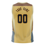 Custom Unisex Yellow & Cream Pattern Basketball Jersey BS0000551205