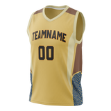 Custom Unisex Yellow & Cream Pattern Basketball Jersey BS0000551205