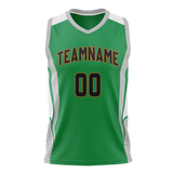 Custom Unisex Kelly Green & Gray Pattern Basketball Jersey BS0000551503