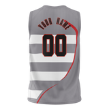 Custom Unisex Gray & White Pattern Basketball Jersey BS0000560302